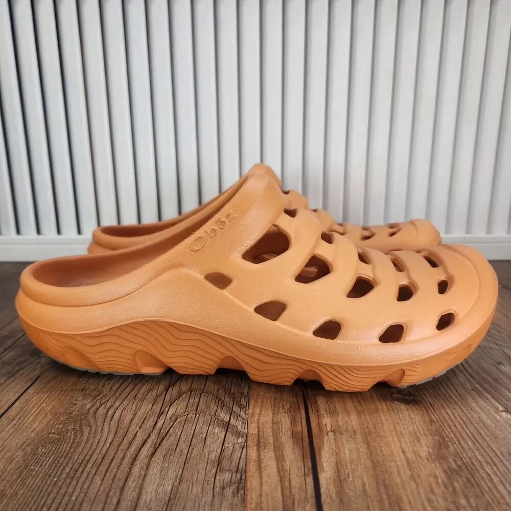 Oboz Whakata Coast Recovery Clogs Mens Sz 9 Melon Orange Slip On Comfort Sandals